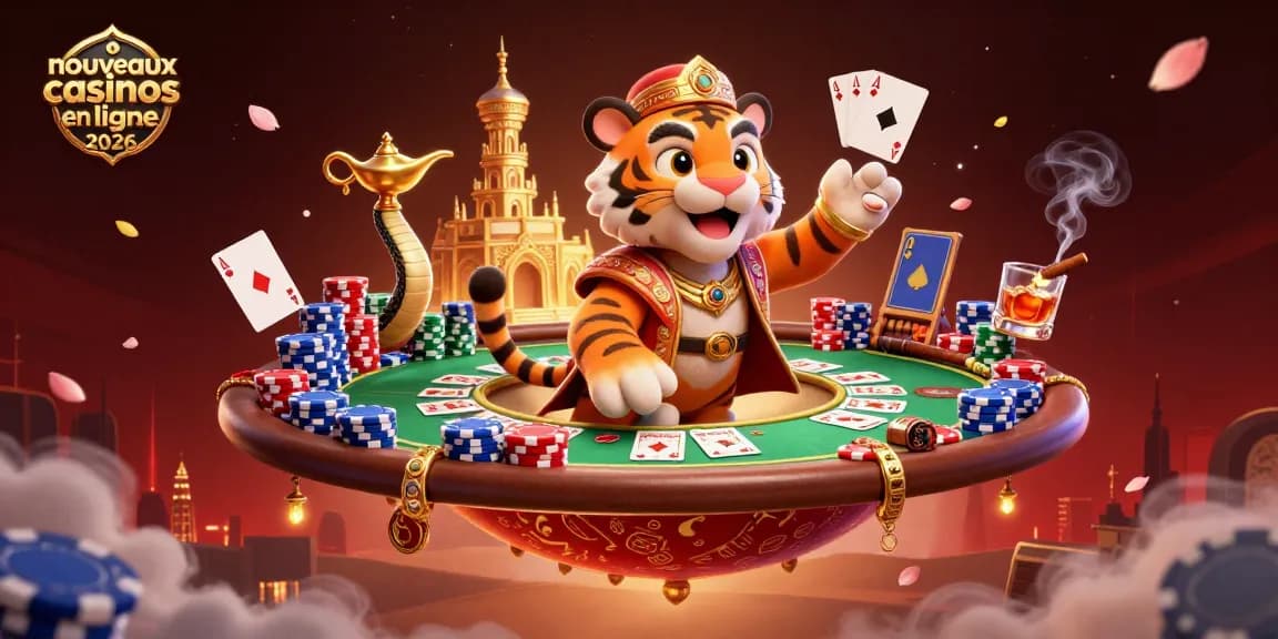Nouveaux casinos en ligne 2026 : Le sultan entouré de jeux de cartes et jetons colorés