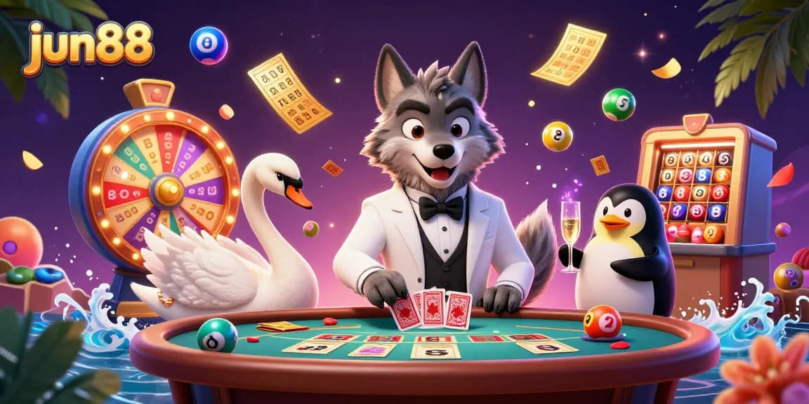 Experience winning strategies at jun88 with vibrant casino elements and characters in thrilling action.