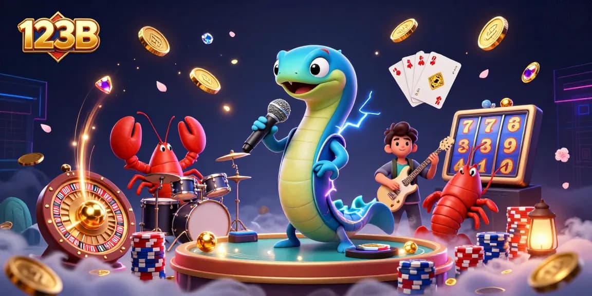 Experience thrilling actions at 123B's underwater casino stage with vibrant characters and dynamic elements.