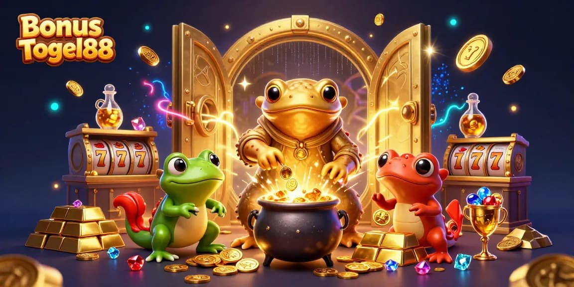 Experience thrilling gameplay with Bonus Togel88, featuring vibrant 3D characters and casino elements.
