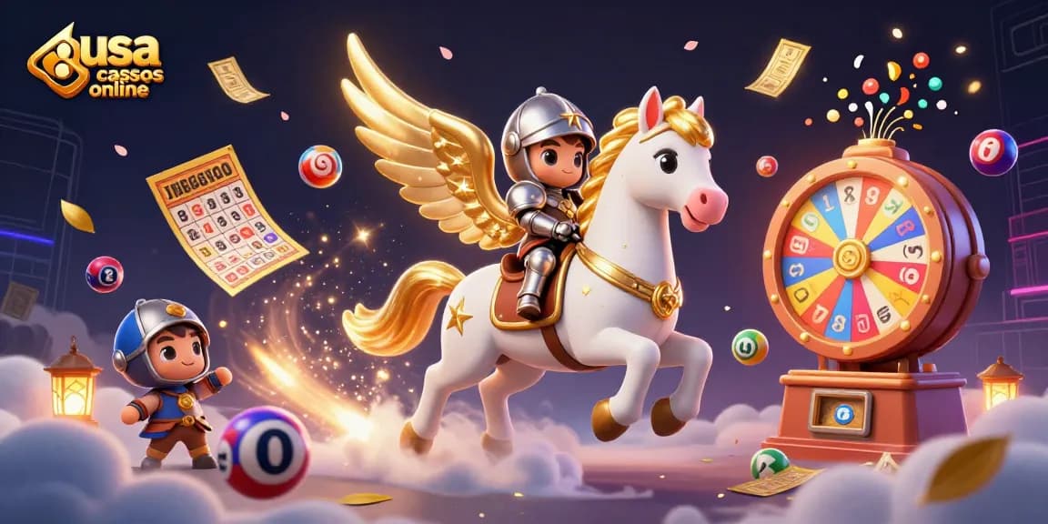 Experience the thrill of winning at usa casinos online with vibrant lottery elements and a dynamic 3D scene.