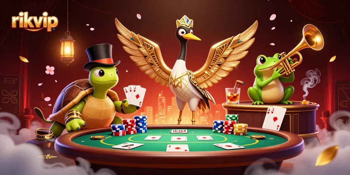 Experience thrilling gaming with rikvip at a 1920s-inspired casino scene featuring lively characters.