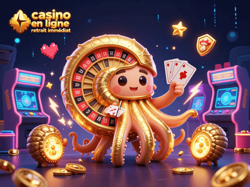 Jouez à casino en ligne retrait immédiat avec une illustration immersive et dynamique d'une créature marine antique.