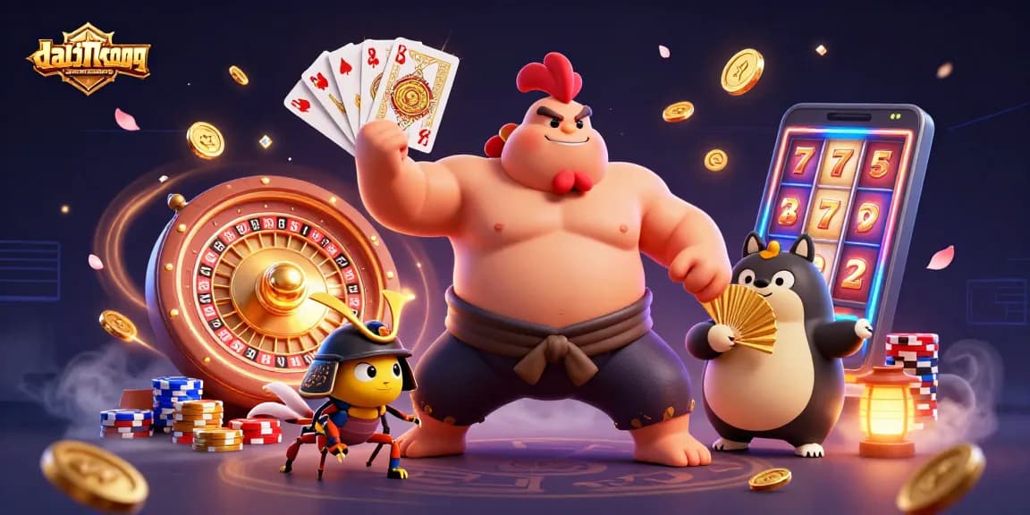 Experience thrilling action in daidichxacsong with sumo wrestler, cricket, and tanuki announcing jackpots!