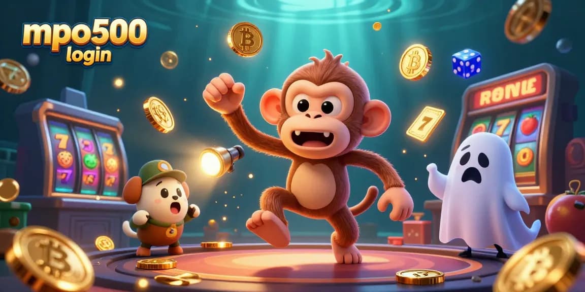 Experience seamless mpe500 login access with vibrant 3D casino elements and an engaging animated scene.