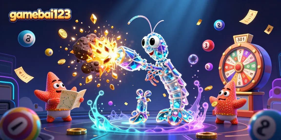 Engage with gamebai123 through dynamic lottery elements and galactic themes, showcasing excitement.