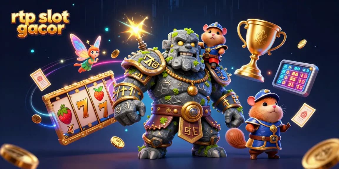 Menang besar dengan rtp slot gacor dan simbol beruntung di ilustrasi kasino.