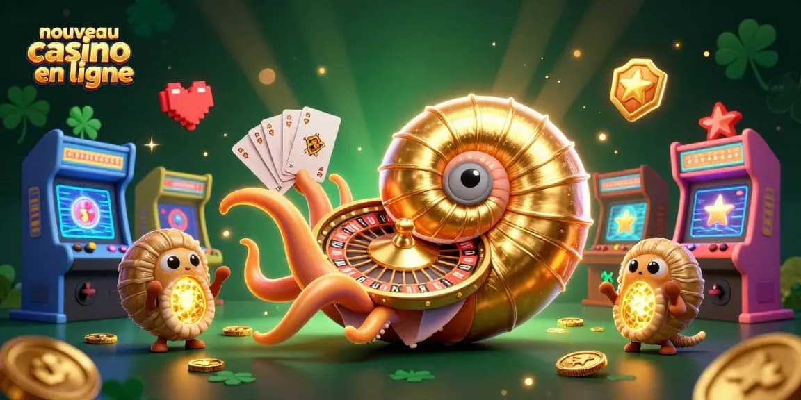 Profitez d'une expérience captivante sur le nouveau casino en ligne avec une nautilus géante transformée en roue de roulette.