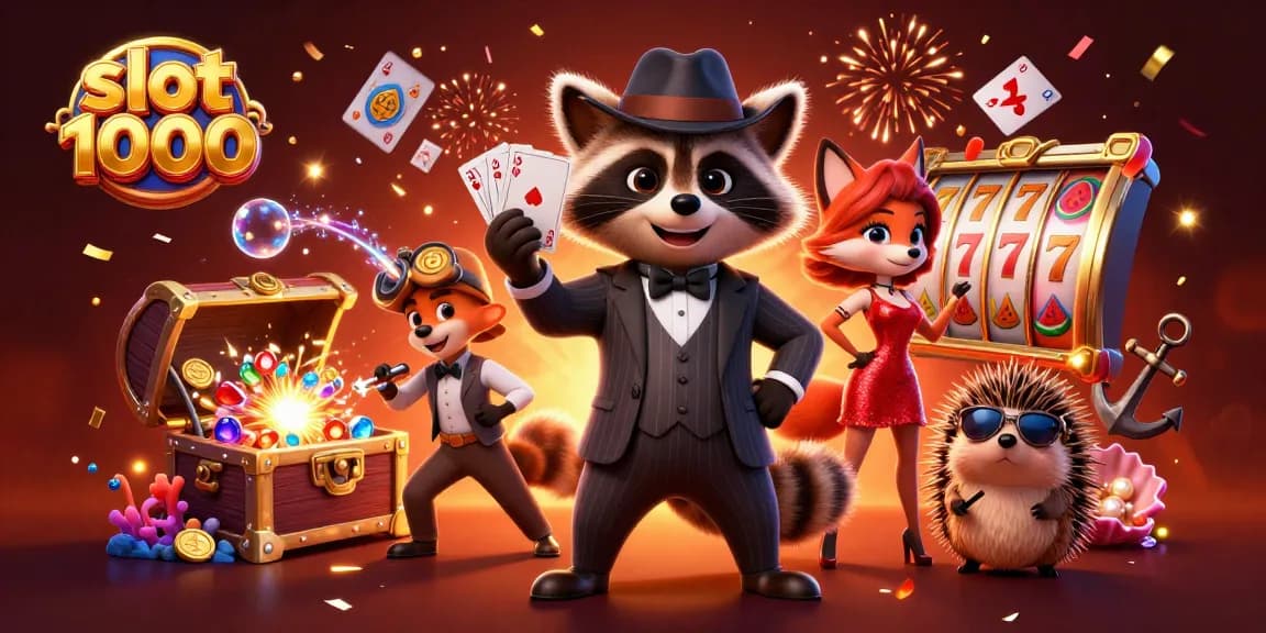 Menangkan jackpot di slot 1000 dengan gambar karakter kasino menarik dan elemen permainan yang menakjubkan