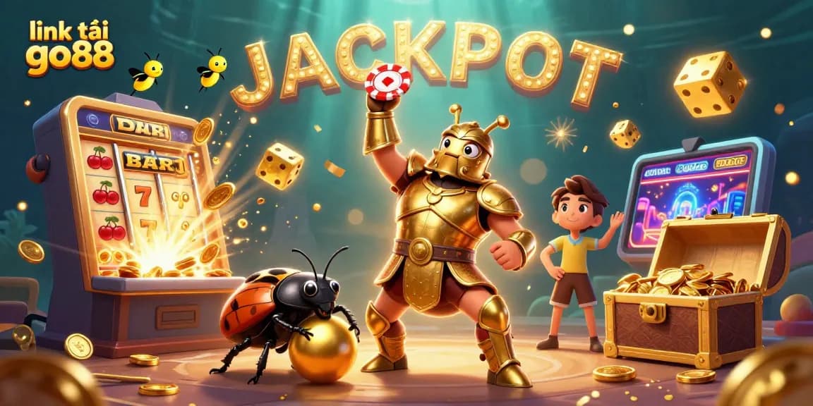 Experience the excitement of winning with link tải go88, featuring a dynamic 3D casino scene bursting with action.