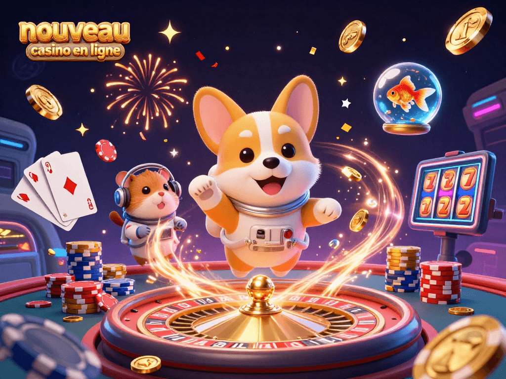 Profitez de l'excitation du nouveau casino en ligne avec un corgi astronaute dans un casino spatial. Jouez avec des jetons et des jeux dynamiques.