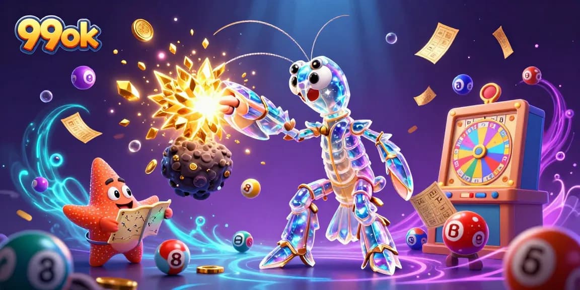 Engage winning strategies with 99ok through a vibrant casino-themed 3D illustration.