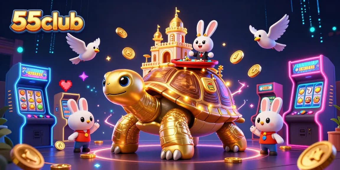 Experience thrilling slots at 55club with vibrant characters and rich casino elements.