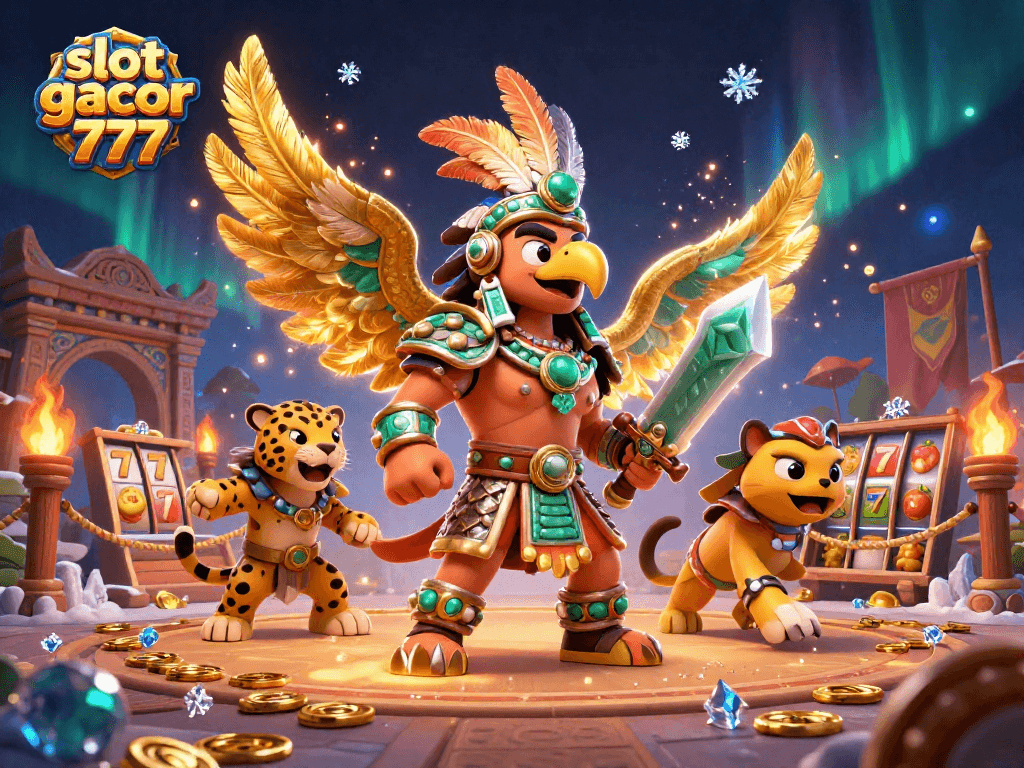 Experience the thrill of winning with slot gacor 777 in this vibrant 3D gambling illustration.