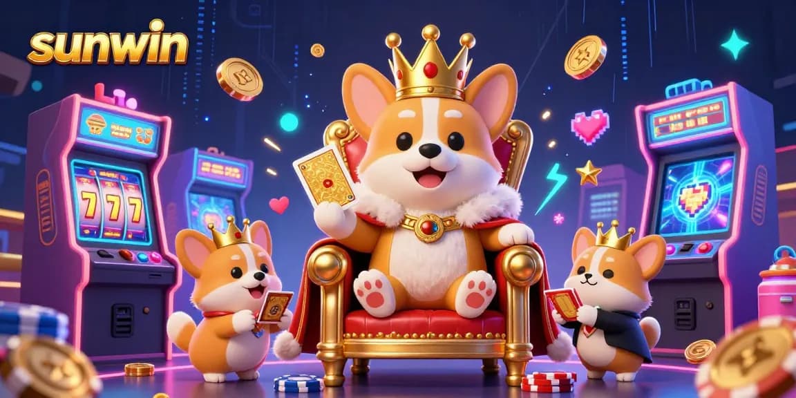 Engage with sunwin's vibrant world of gaming featuring a royal corgi and poker excitement.