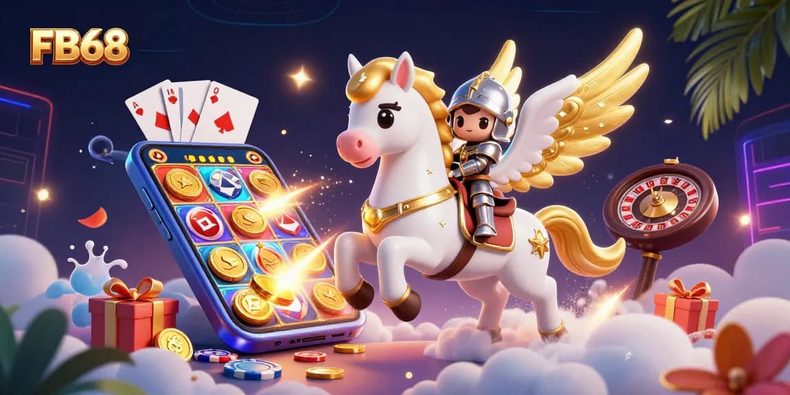 Engage with thrilling games at FB68, featuring exciting spins, vibrant colors, and rich casino elements.