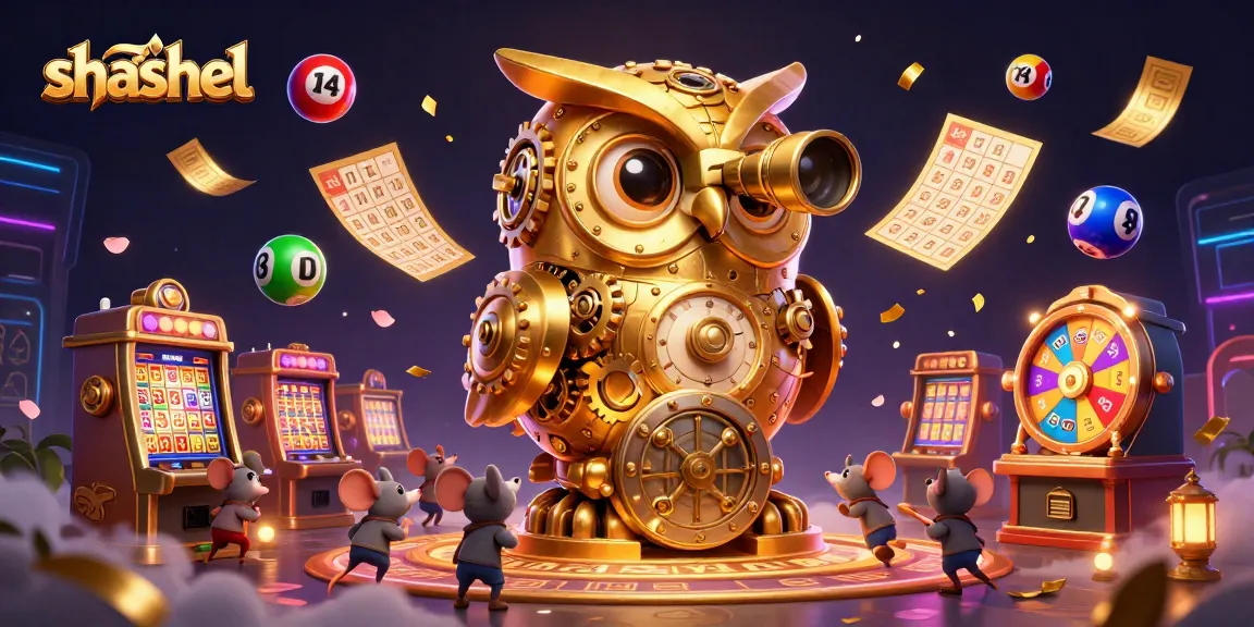 Shashel reveals a vibrant casino scene with golden owl, colorful balls, and rich game elements.