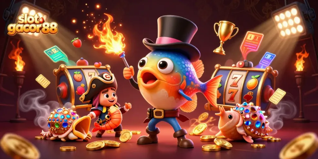 Spin the reels with excitement at slot gacor 88 amidst an enchanting casino ocean scene.
