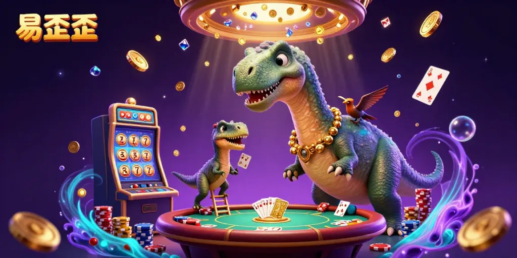 Engaging 3D illustration featuring 易歪歪 in a vibrant casino scene with dynamic action and animated characters.