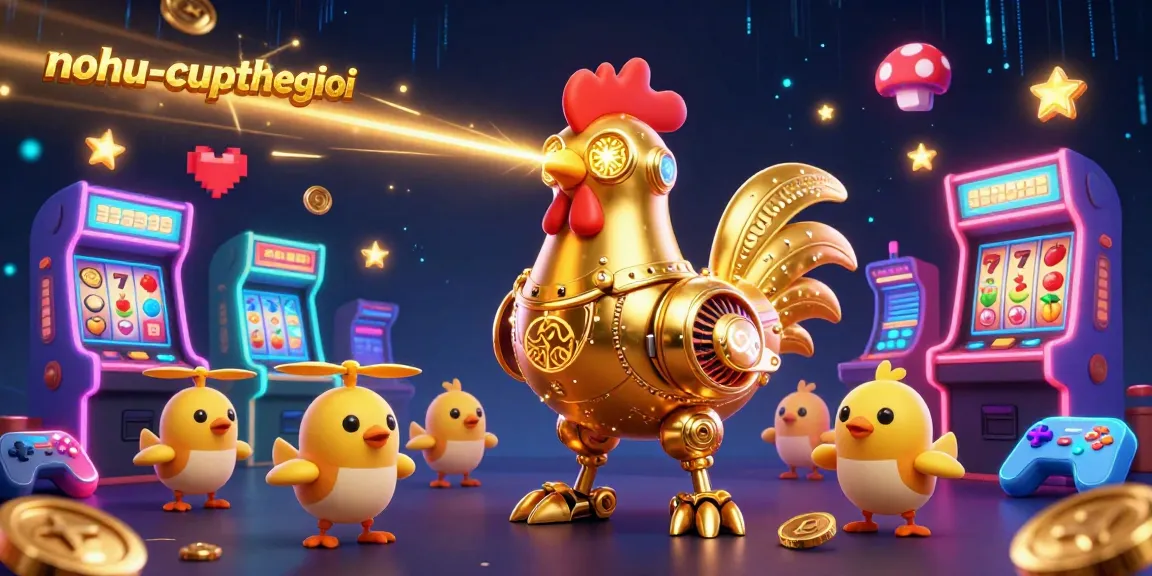 Engage with immersive nohu-cupthegioi casino gameplay featuring retro-futuristic characters and vibrant slot elements.