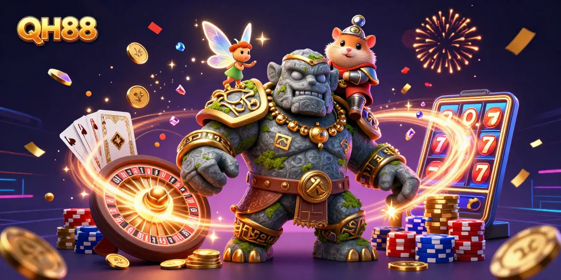Engage with QH88 for exciting casino adventures, featuring magical characters and vibrant gaming elements.
