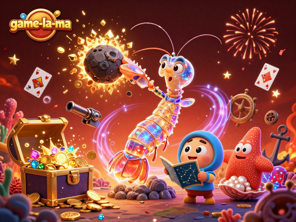 Join the action at game-la-ma with a colorful 3D casino scene full of gems and excitement.