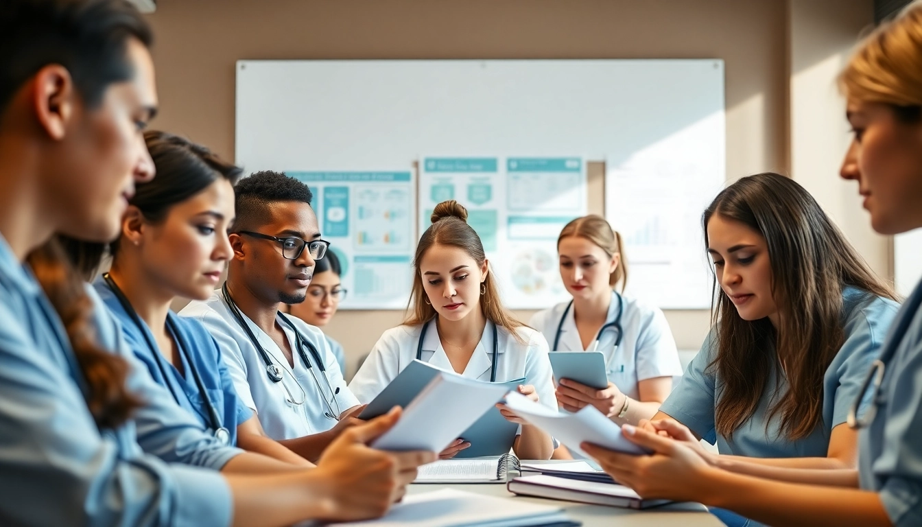 Students engaged at Houston Trusted Nclex review center, demonstrating dedication to NCLEX preparation in a vibrant learning space.