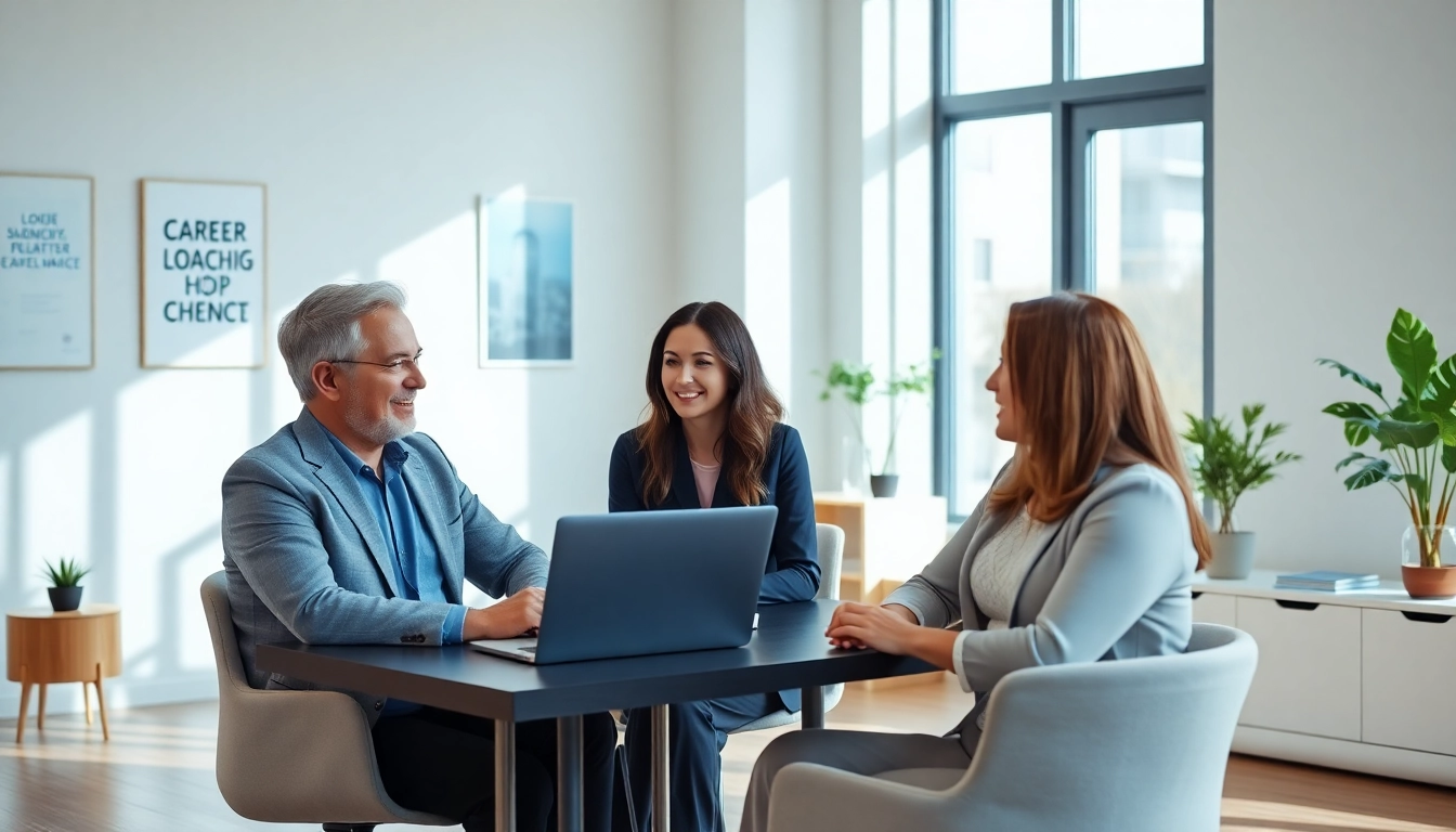 Engaging career coaching session showcasing a professional atmosphere with attentive client and coach.