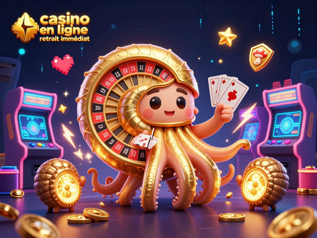 Jouez à casino en ligne retrait immédiat avec une illustration immersive et dynamique d'une créature marine antique.