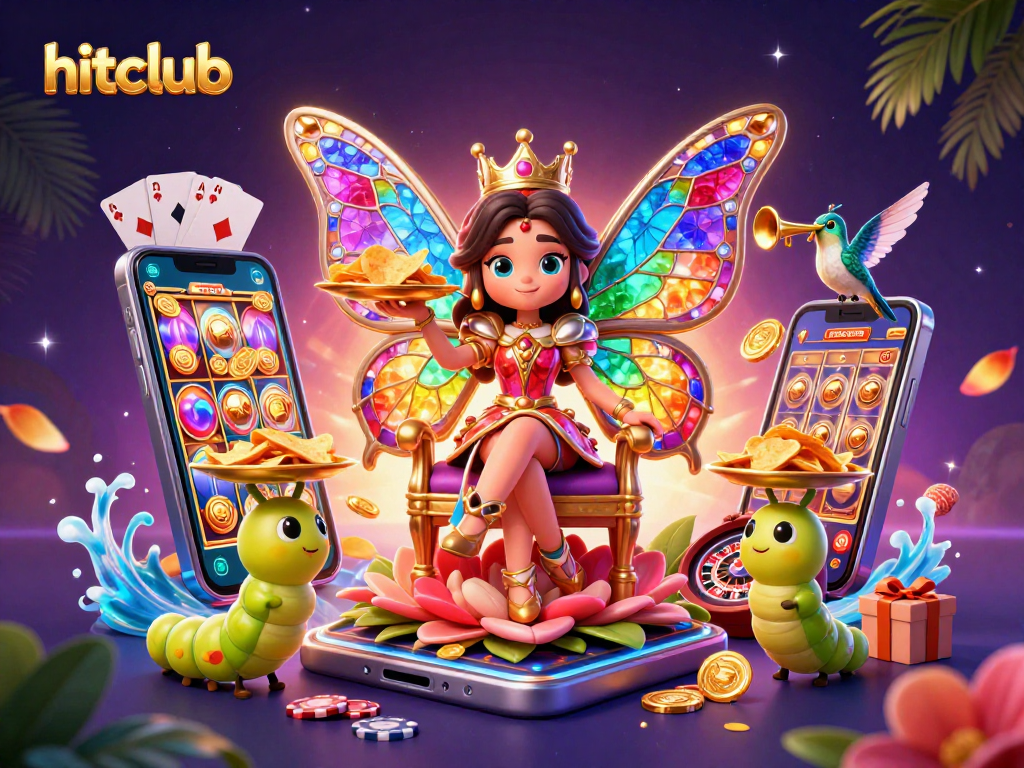 Play the hitclub games with vibrant visuals and animated characters in a magical casino scene.