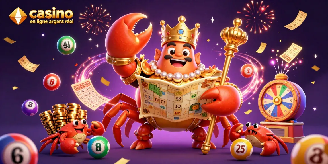 Joignez-vous à l'empereur crabe doré pour gagner au casino en ligne argent réel avec des jeux animés.