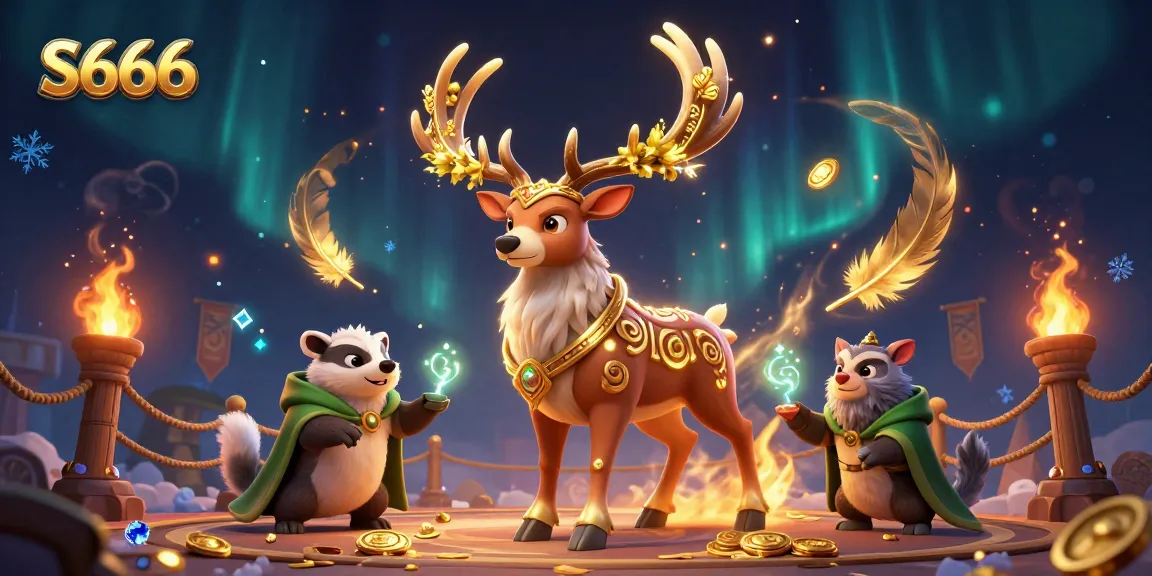 Experience thrilling wins at S666 with vibrant casino visuals and magical elements in this illustrative scene.