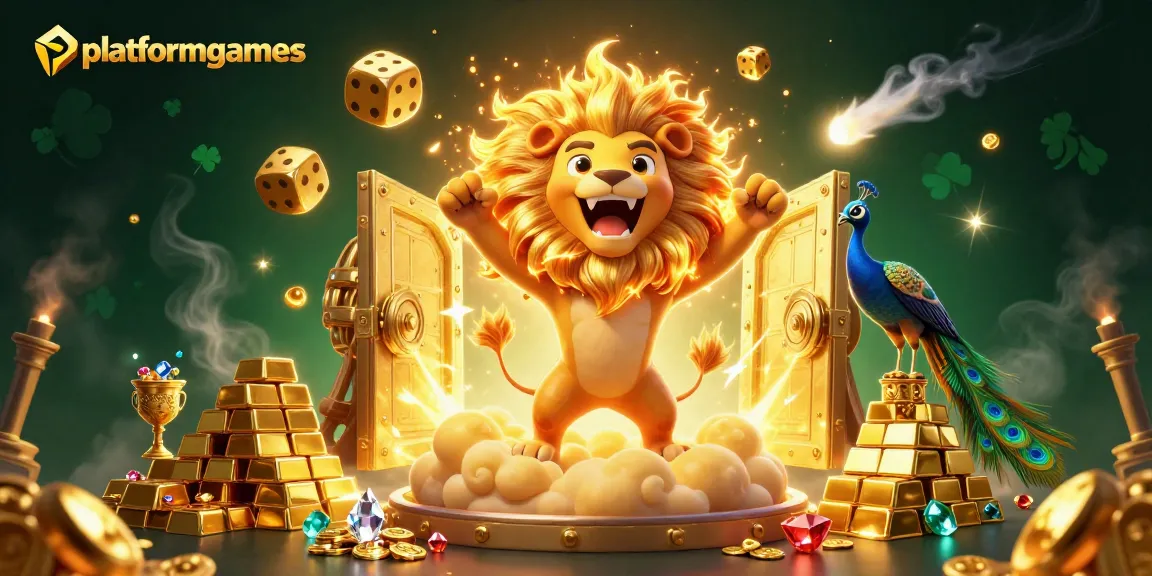 Experience thrilling wins at platformgames with a dynamic casino-themed 3D illustration!