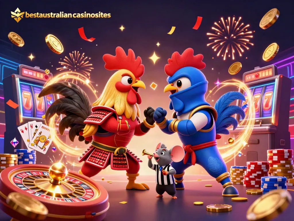 Experience exciting baccarat action with the vibrant characters of bestaustraliancasinosites in this dynamic 3D scene.