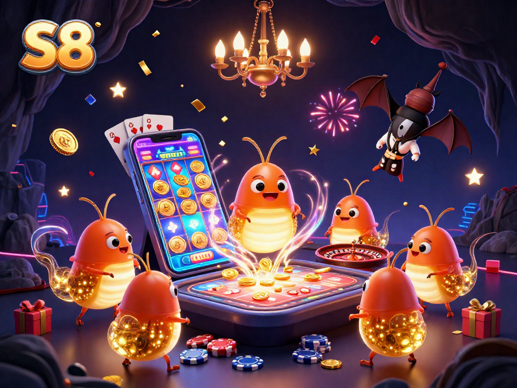 Experience the excitement of the S8 online casino with glowworms illuminating the action and winning possibilities.