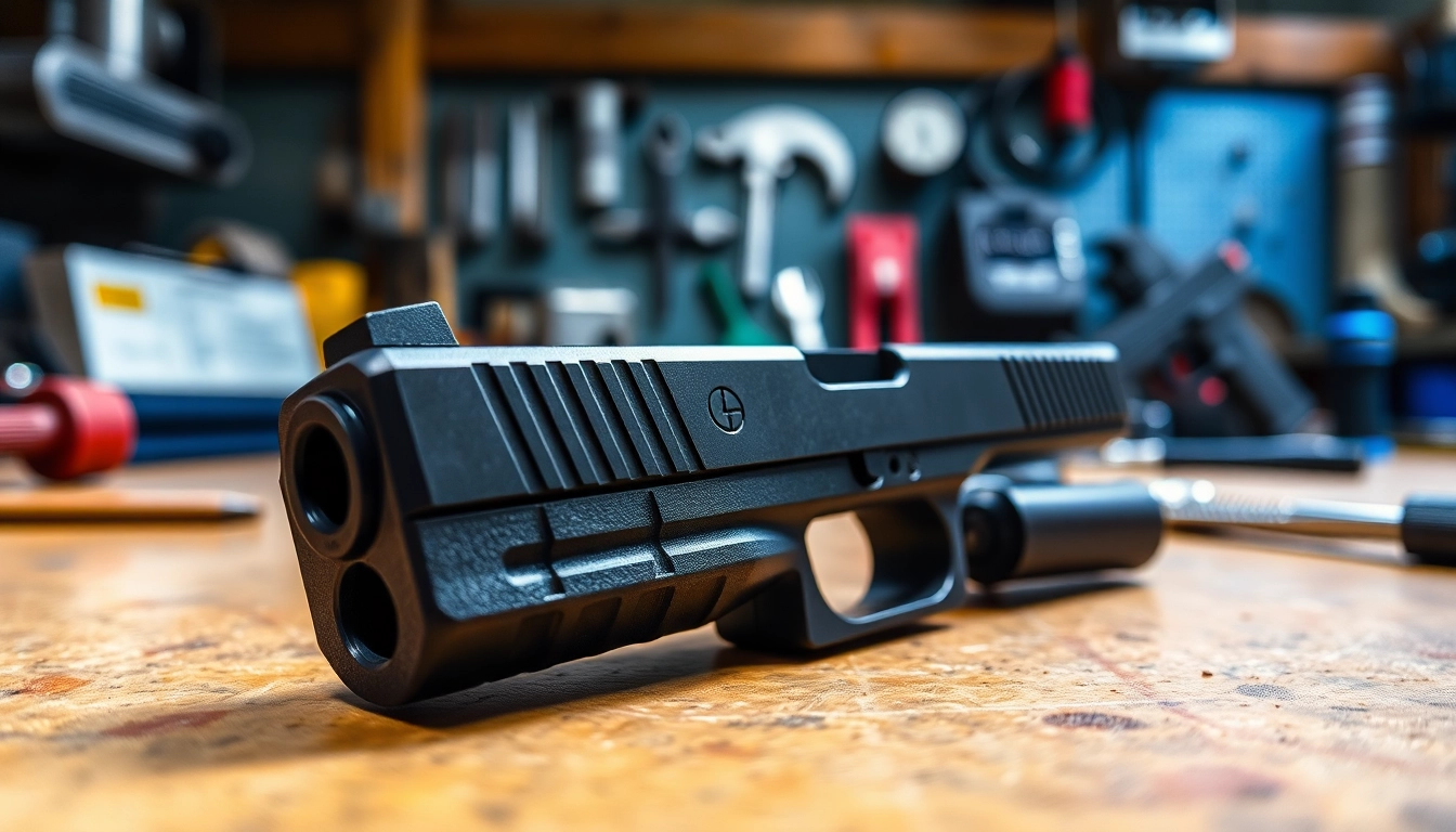 Showcase of glock 48 mos slide complete with intricate details and professional finish.