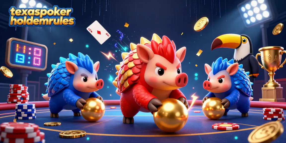 Experience an engaging texas poker showdown with texaspokerholdemrules as rival pangolins roll into golden balls amidst poker elements.