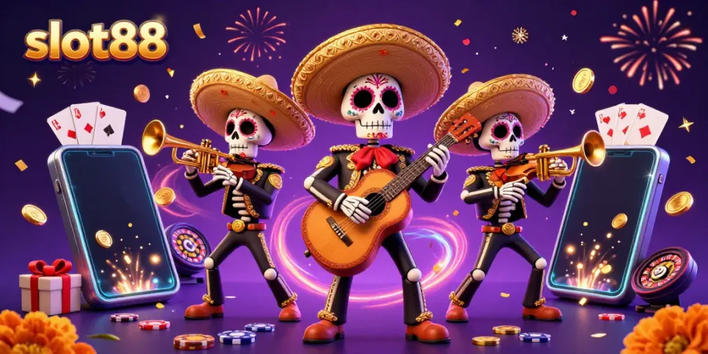Slot88 menawarkan pengalaman bermain menarik dengan band mariachi dan elemen permainan yang meriah.