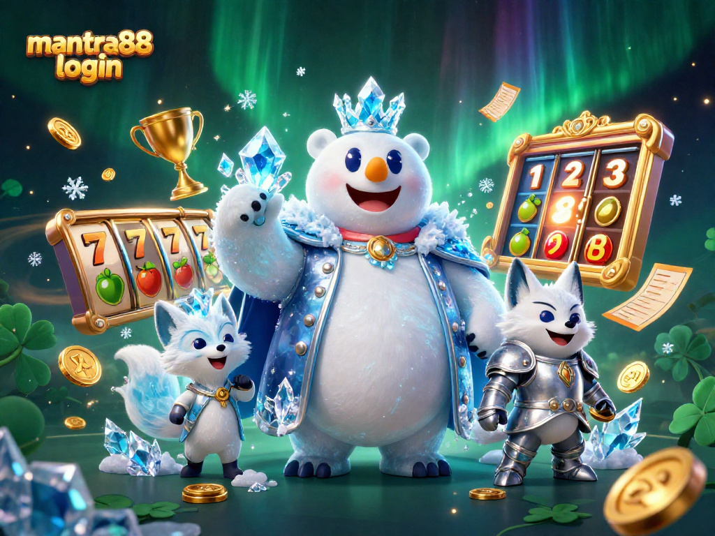 Spin the reels at mantra88 login with the ice king and fox in an ultra-detailed casino scene.