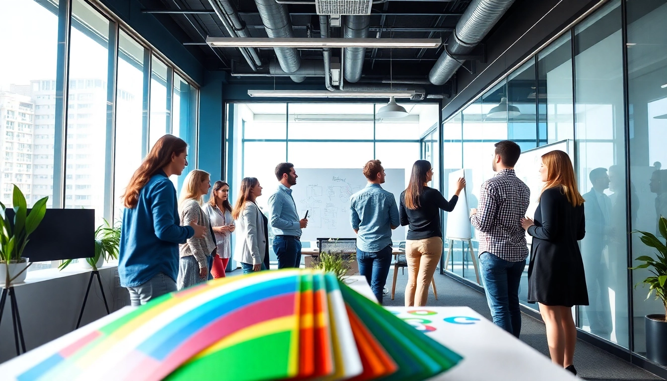 Showcasing a website design agency Melbourne in a vibrant office space with collaborative team members.