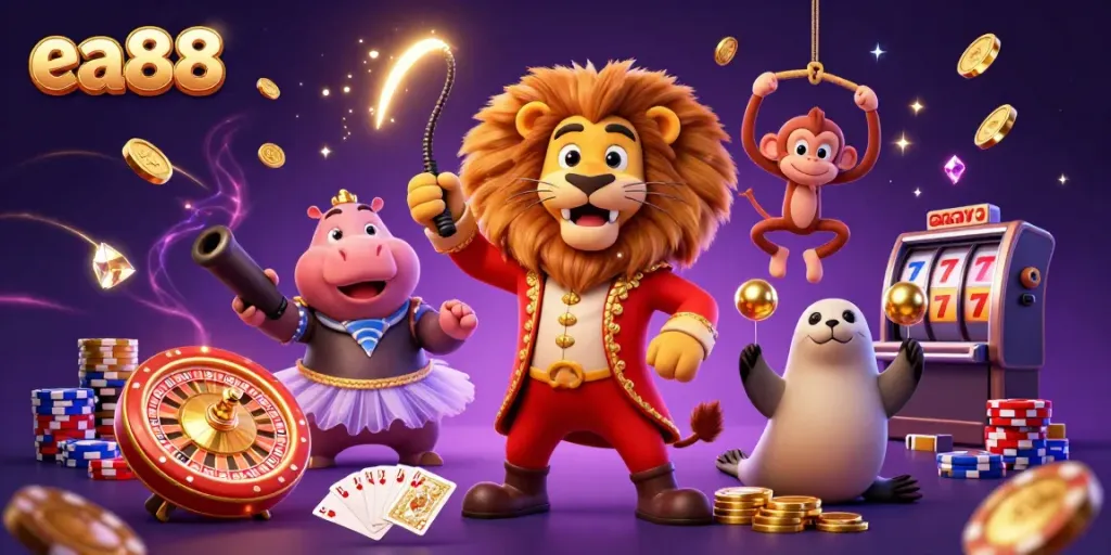 Khám phá khoảnh khắc thắng lớn trong ea88 với các biểu tượng casino sống động như sòng bạc hấp dẫn.